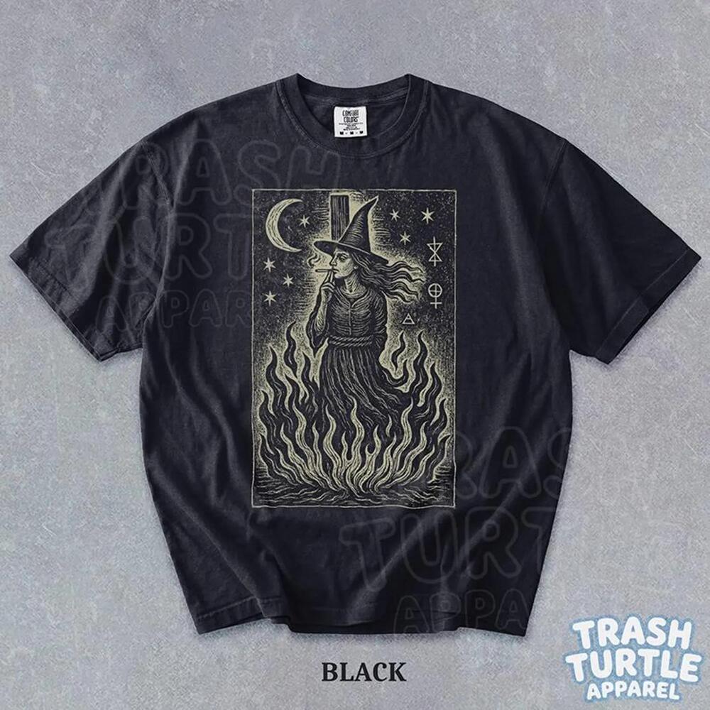 Witch Trial Shirt, Dark Burning Tshirt, Witchy Cult , Burning Witch